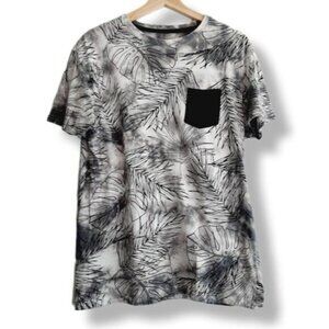 URBAN HERITAGE Crewneck T-shirt Tropical Leaf Print Tie-Dye Men's Sz M